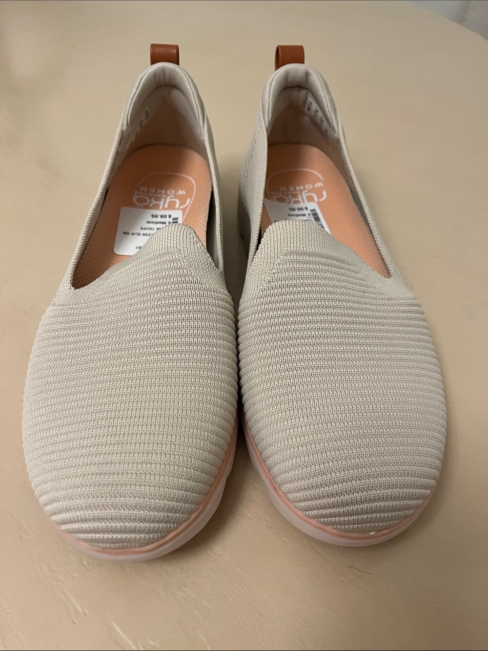 NWOT Women’s Ryka Cream Knit Slip-On Comfort Loafers